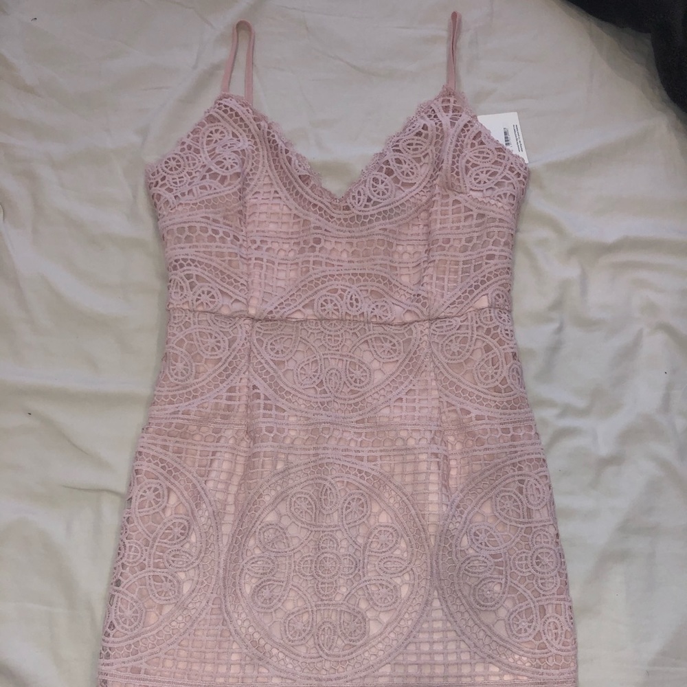 NEW Missguided size 8 strappy lace nude mini dress